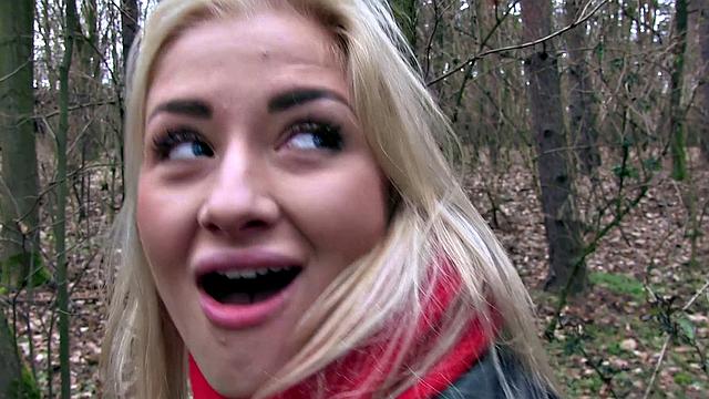 Watch this tattooed blonde Euro babe with small tits ride in reverse cowgirl and blow for cash