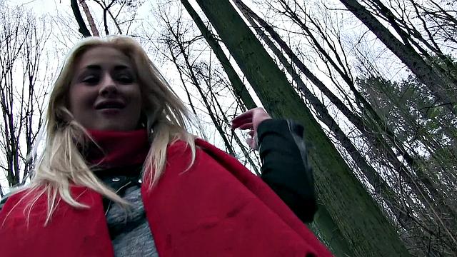 Watch this tattooed blonde Euro babe with small tits ride in reverse cowgirl and blow for cash