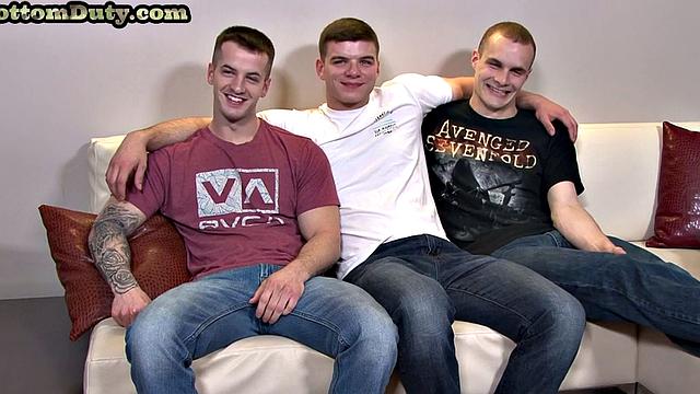 Army bareback fucked in 3some patriotic compilation