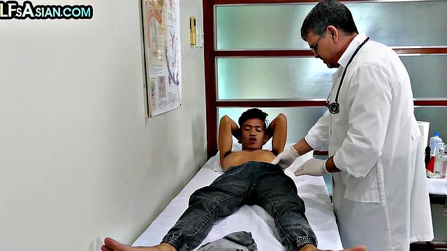 Tickled Asian twink fucked by doctor in infirmary