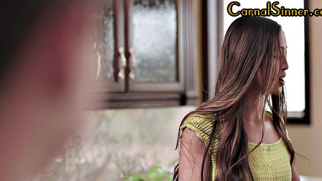 Petite Asian babe deepthroat fucked by short fellow