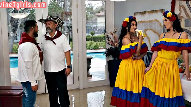 Ebony Trans rimming her GF