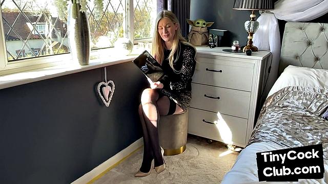 SPH CFNM teacher jerks smallcock guy in her classroom