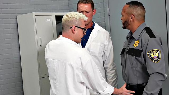 IR doctor in mesmerized 3some with Black policeman