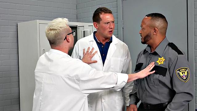 IR doctor in mesmerized 3some with Black policeman