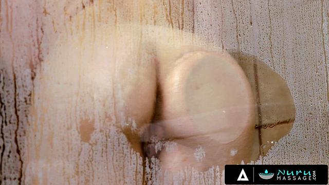 Hot Interracial NURU Massage Between Cute Mia Moore And Her Boyfriend's Huge Cock