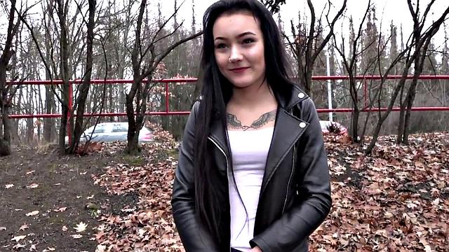 Tricked amateur throatfucked outdoor by agent POV