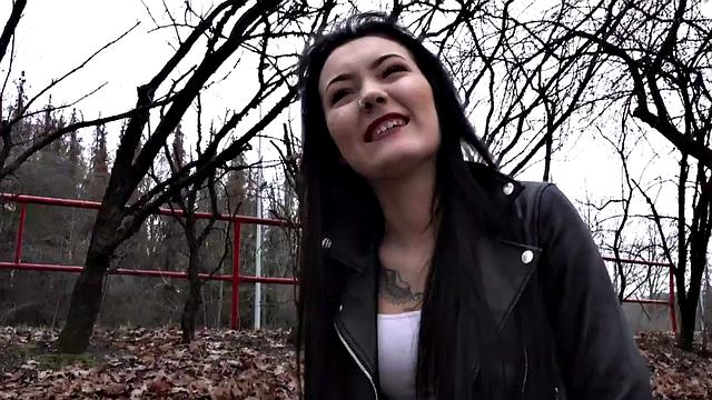 Tricked amateur throatfucked outdoor by agent POV