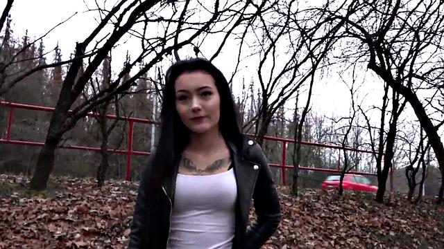 Tricked amateur throatfucked outdoor by agent POV