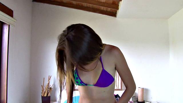 Cute little Kylie masturbates