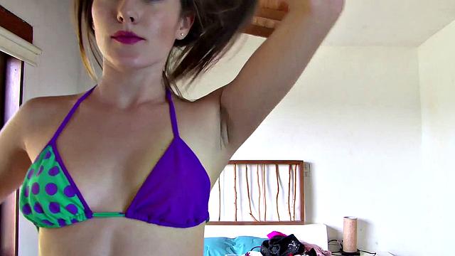 Cute little Kylie masturbates