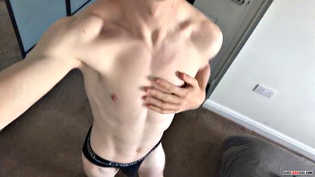 Athletic Guy Drains His Uncut Cock - Alexander Light