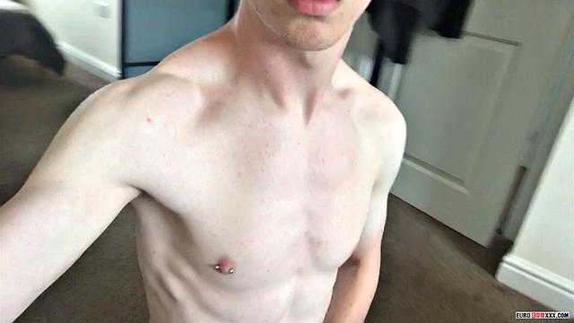Athletic Guy Drains His Uncut Cock - Alexander Light