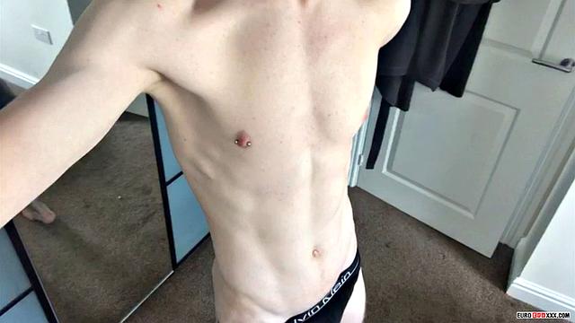 Athletic Guy Drains His Uncut Cock - Alexander Light