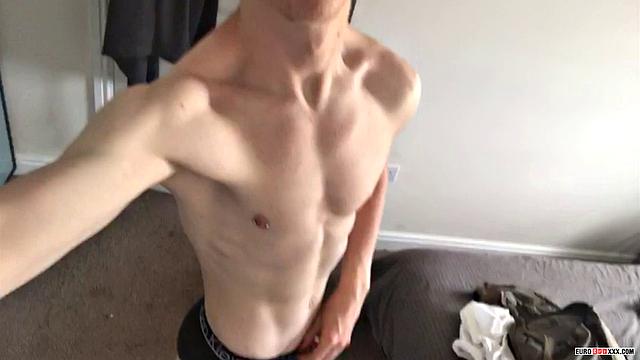 Athletic Guy Drains His Uncut Cock - Alexander Light