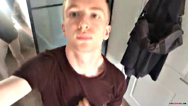 Athletic Guy Drains His Uncut Cock - Alexander Light