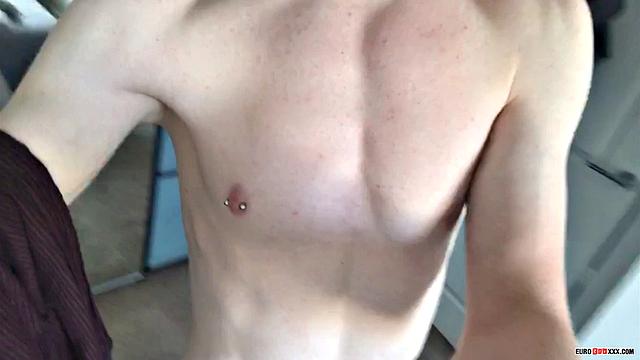 Athletic Guy Drains His Uncut Cock - Alexander Light