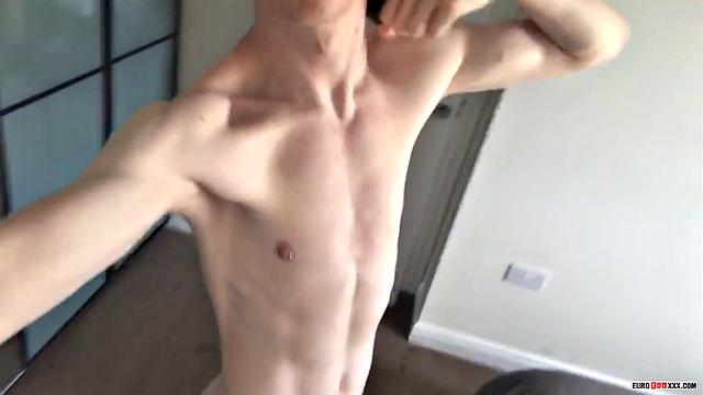 Athletic Guy Drains His Uncut Cock - Alexander Light