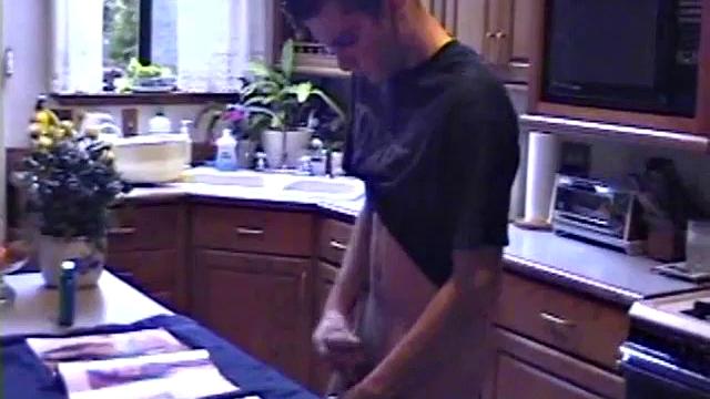 Ric brings a porn magazine, lube, and a towel to rip one off. After pulling out his hard dick and flipping through girlie magazines, Ric lets a helping hand tpuch him.