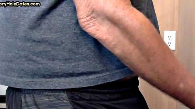 Gloryhole DILF gets fucked in ass after closeup BJ