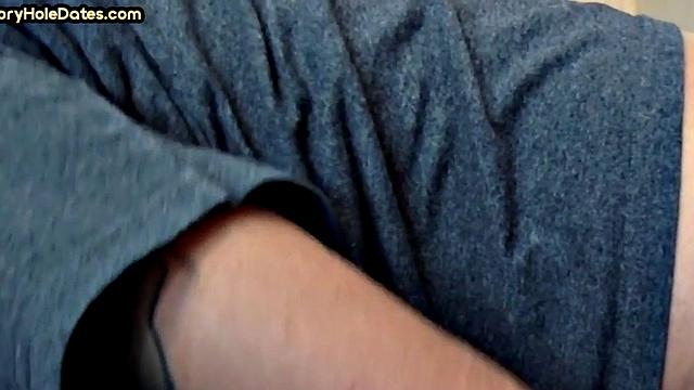 Gloryhole DILF gets fucked in ass after closeup BJ