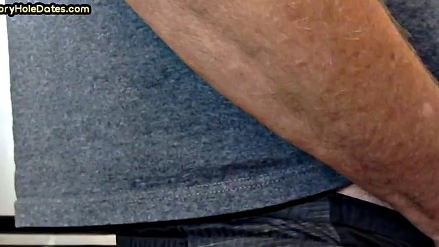 Gloryhole DILF gets fucked in ass after closeup BJ