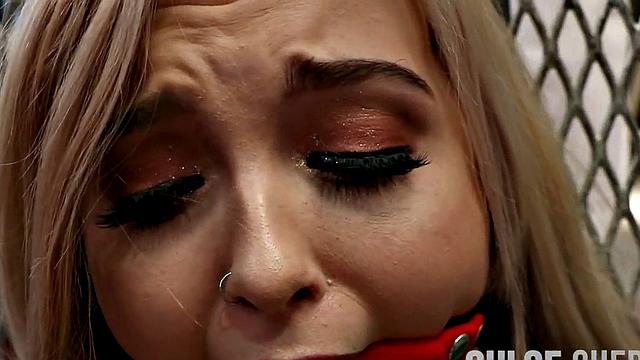 Gaping mouthgagged lesbo learns discipline from lezdom