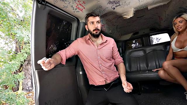 Picked up guy fucks gay ass in public van outdoors