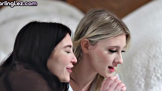 Hairy bush lesbian eaten out by BFF