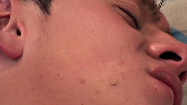 Skinny Spanish twink masturbates cock