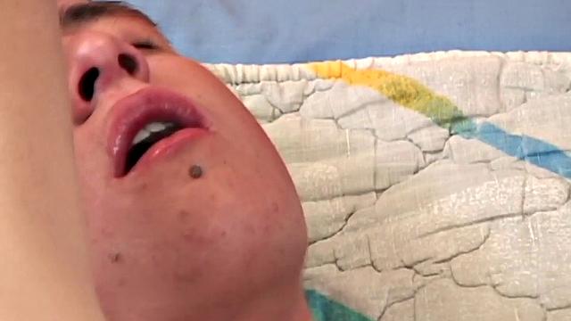 Skinny Spanish twink masturbates cock