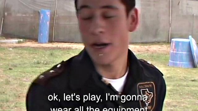 Skinny Spanish twink masturbates cock