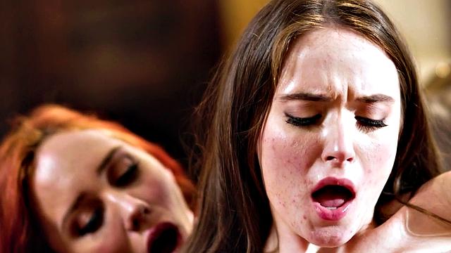 Redhead busty dyke rubs babes pussy after pussyfingered