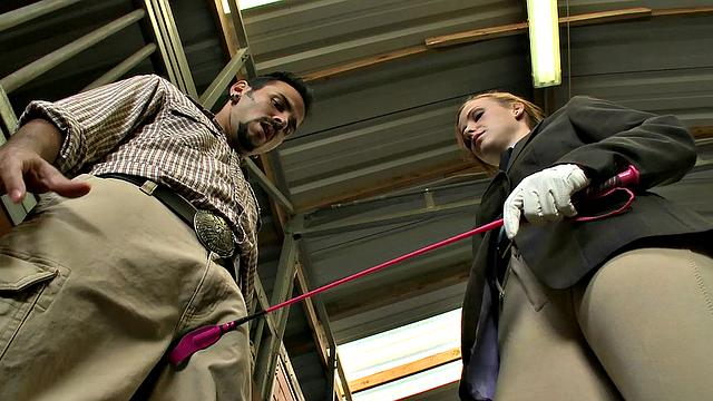 Hairy pussy slave gets barebacked outdoors with gloves & femdom mistress