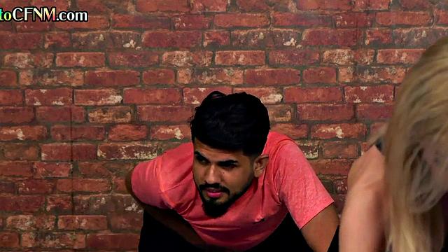 Sportive CFNM group jerk circle