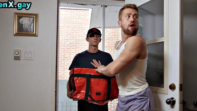 Manly jock barebacked by twinks after cocksucking