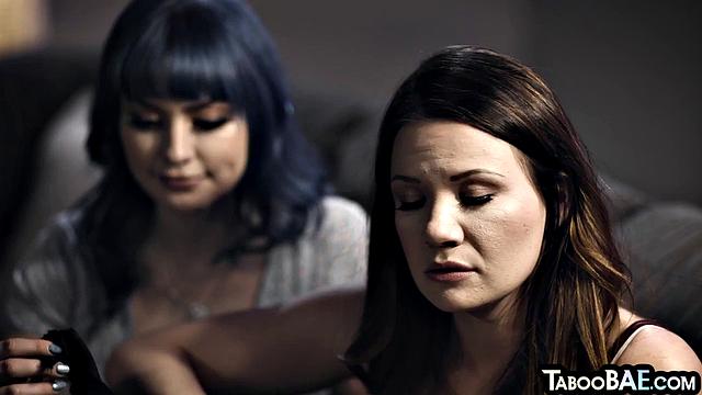 Gorgeous blonde lez licking her GF