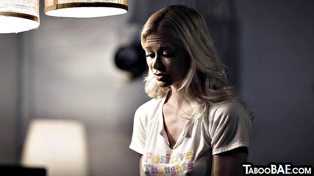 Gorgeous blonde lez licking her GF