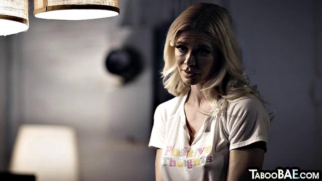 Gorgeous blonde lez licking her GF