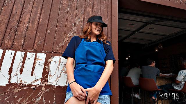 Waitress Breaks for Big Sub