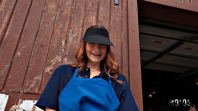 Waitress Breaks for Big Sub