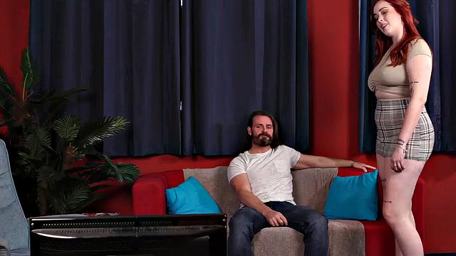 CFNM British BJ babe sucks cock in group with HJ females