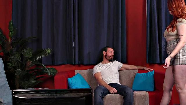 CFNM British BJ babe sucks cock in group with HJ females