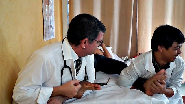 Rave just assumed that his doctor's name Dr. Tickles was just a peculiar name. But little did he know that his kinky doctor also has a peculiar method of treating his young Asian twink patients. He uses tickle therapy to cure them of their ailment.