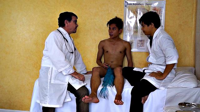 Rave just assumed that his doctor's name Dr. Tickles was just a peculiar name. But little did he know that his kinky doctor also has a peculiar method of treating his young Asian twink patients. He uses tickle therapy to cure them of their ailment.