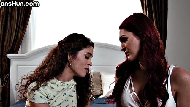 Transgender penetrates female in tight pussy hole