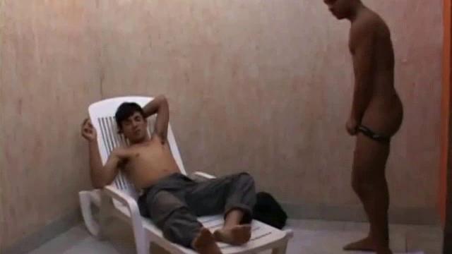 After a long day of cleaning up the garage, Ciao and Lenny decide it's time to relax in the jacuzzi for a while. But these two horny Latinos have other things in mind.