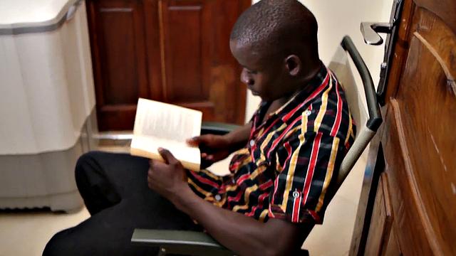 Solo African twink jerks cock till cumshot pleasure