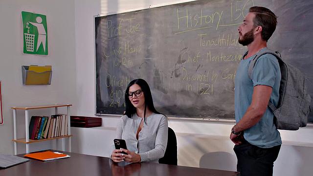 Sexy Professor Jasmine Jae Teaches her student a lesson he won't forget!