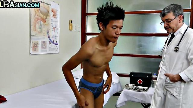 Tickled Asian twink barebacked by doctor in infirmary